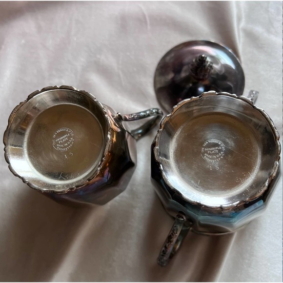 Van Bergh Silver plated Creamer and Sugar set - Picture 3 of 5